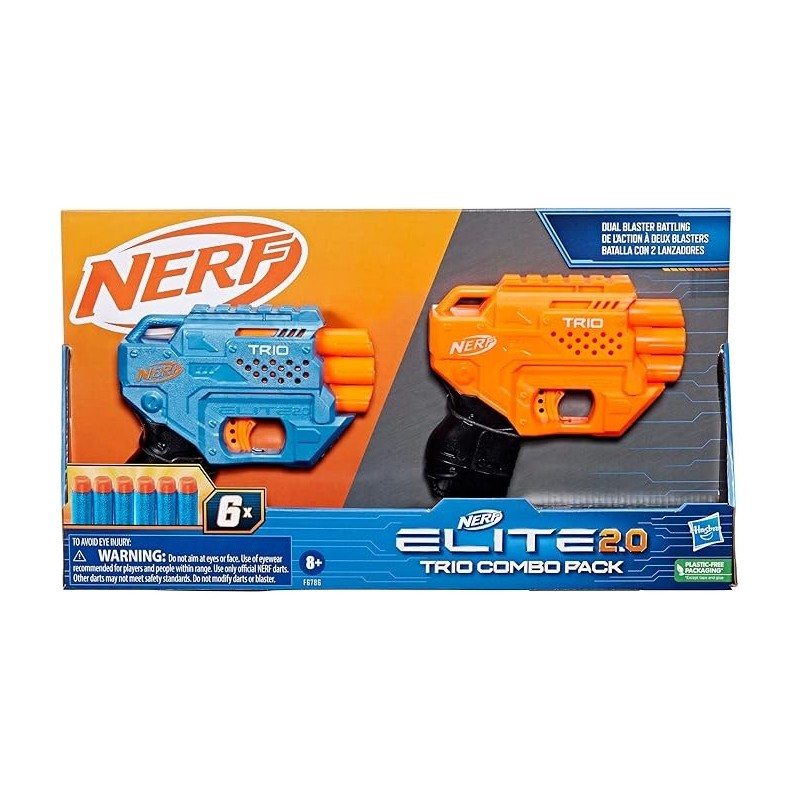 Pack Nerf Elite 2.0 Trio 2 blasters +6 fléchettes