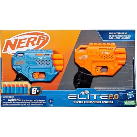 Pack Nerf Elite 2.0 Trio 2 blasters +6 fléchettes