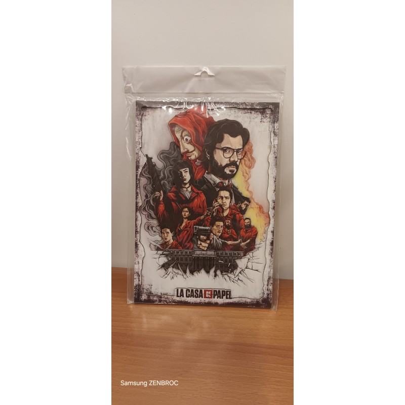 Plaque 3D Bois La Casa de Papel - Décoration Unique